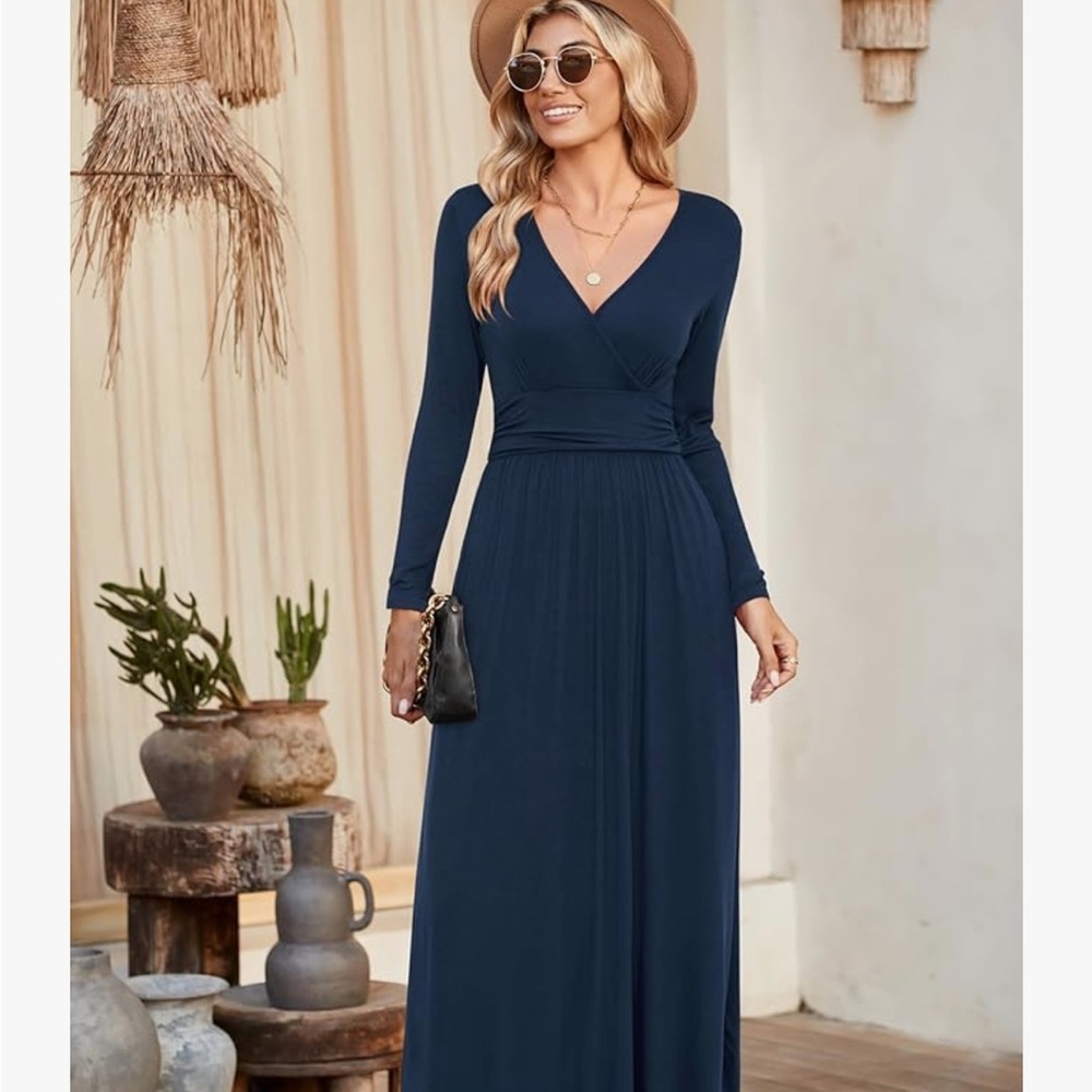 Elegant Navy Blue Maxi Dress